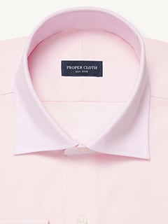 Proper Cloth Men's Weston 80s Pink Pinpoint Custom Dress Shirt - Pink, Size: 24, Big, Tall, 100% Cotton