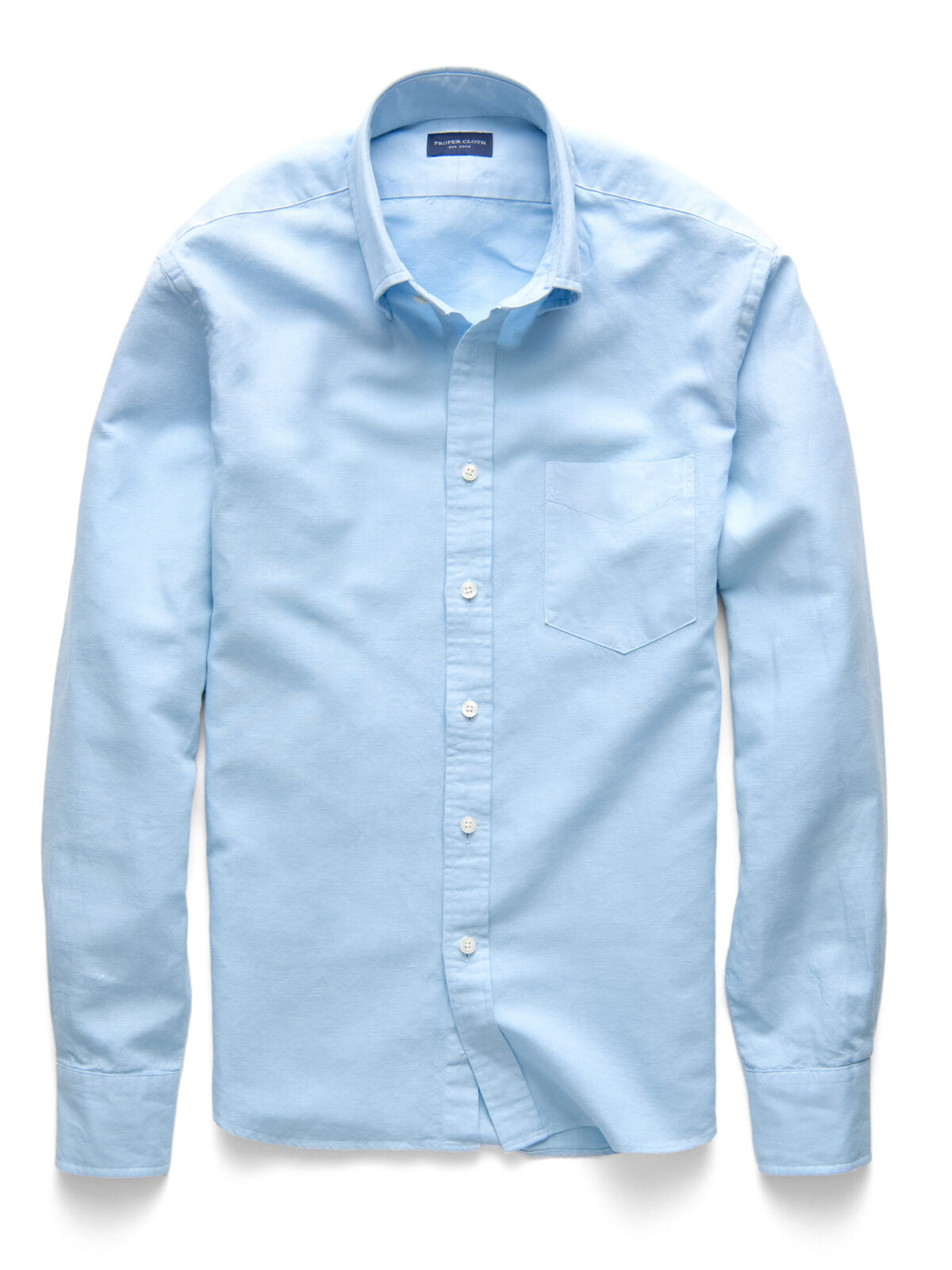 Sky Blue Slim Fit Cotton Oxford Shirt