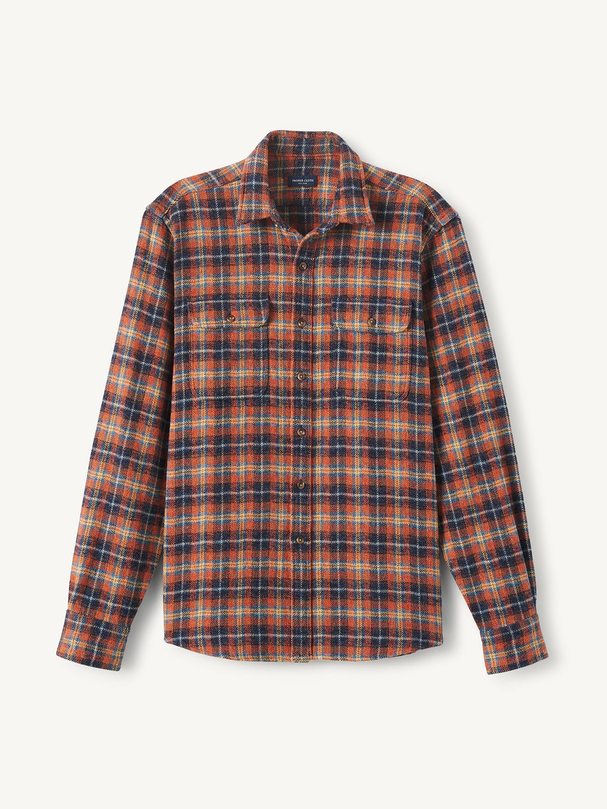 The Low Twist Shirt in Orange Blue and Yellow
