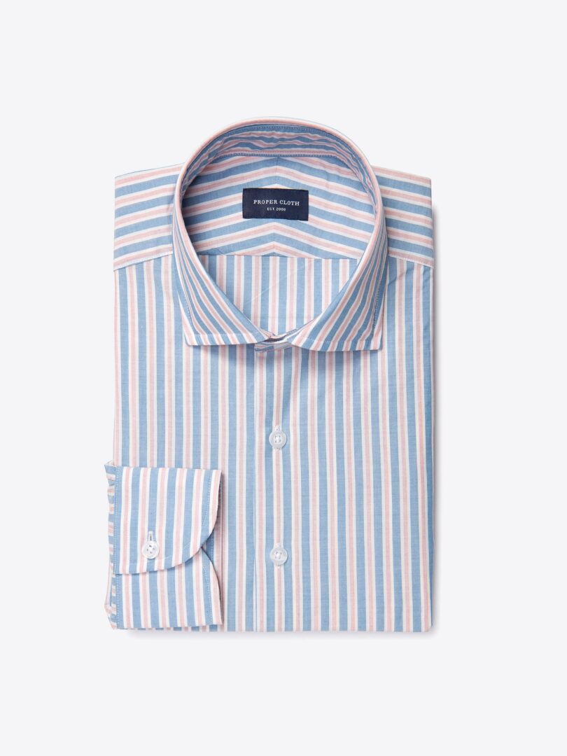 Blue and Red Summer Stripe Tailor Made Shirt 