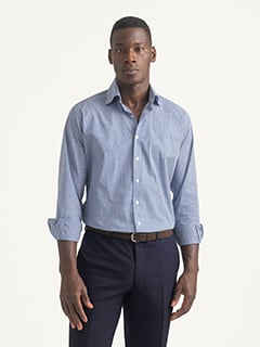 The Irving Check Shirt in Navy Mini Gingham