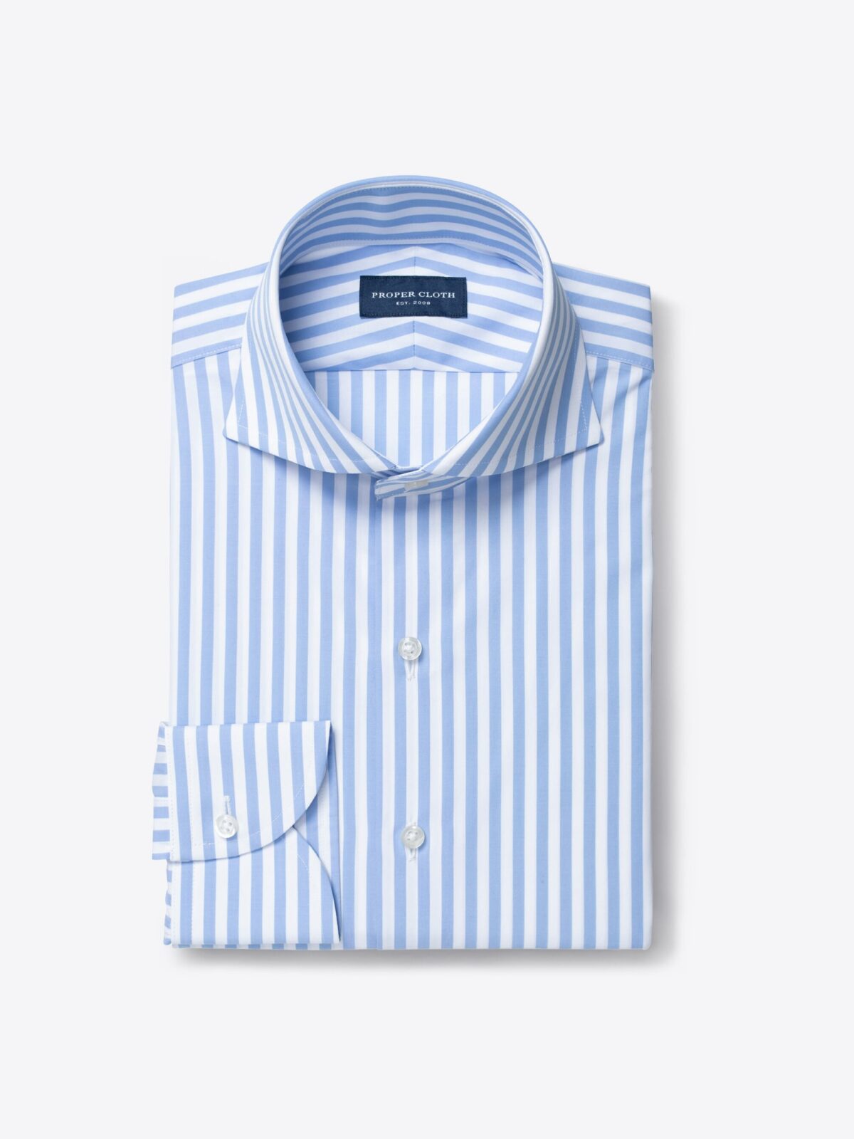 DJA Sea Island Light Blue Bengal Stripe Shirt by Proper Cloth
