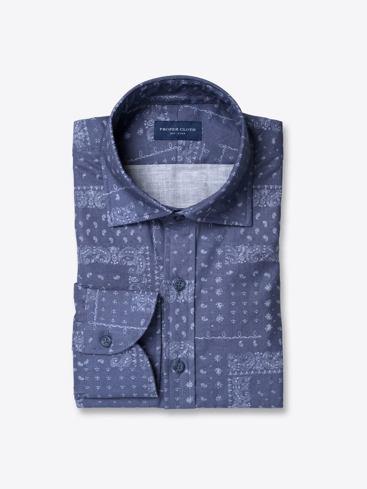 Proper Cloth Albiate Bandana Print Custom Dress Shirt