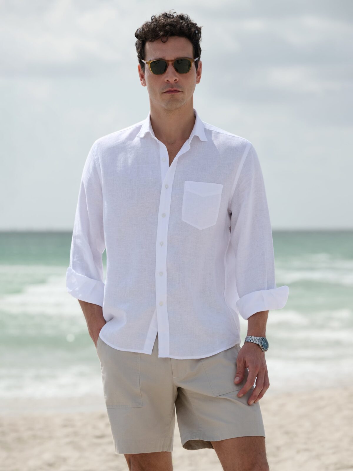 The Washed Linen Shirt in White