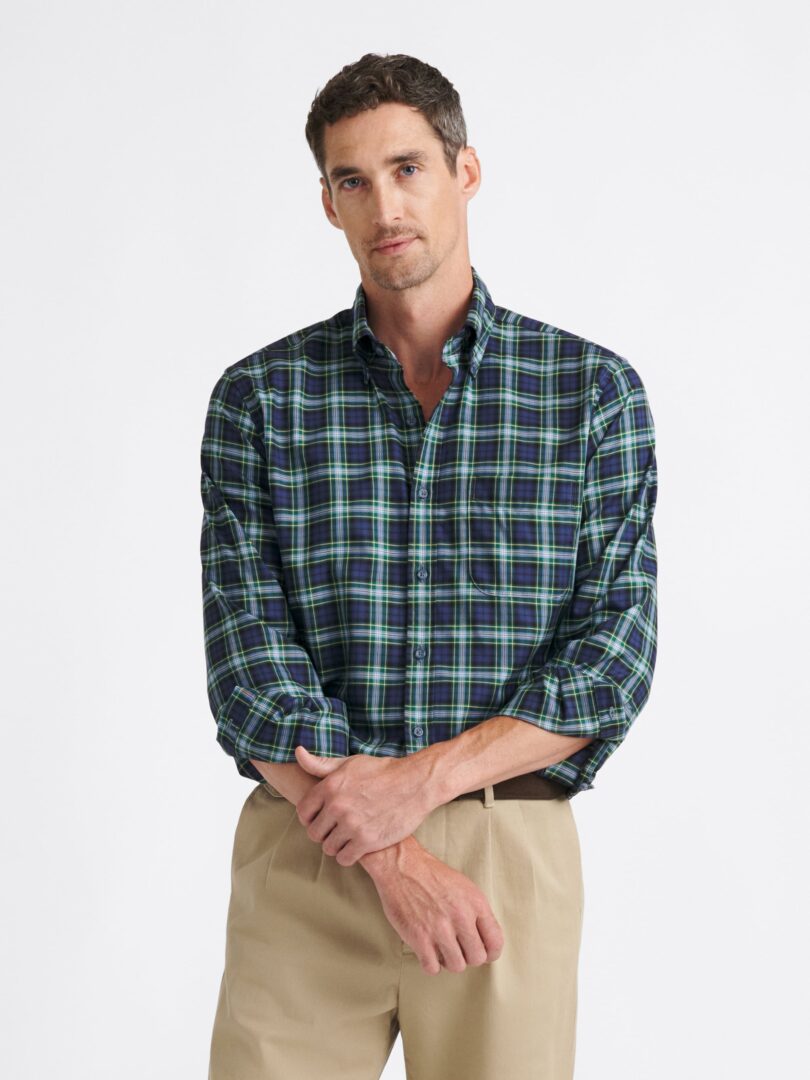 Portuguese Pine and Blue Gordon Tartan Twill Thumb Detail