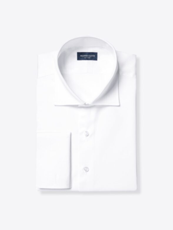 DJA Sea Island White Royal Twill French Cuff Shirt Product Image