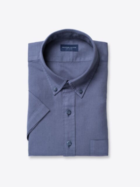 Shop Navy Garment Dyed Cotton Linen Oxford