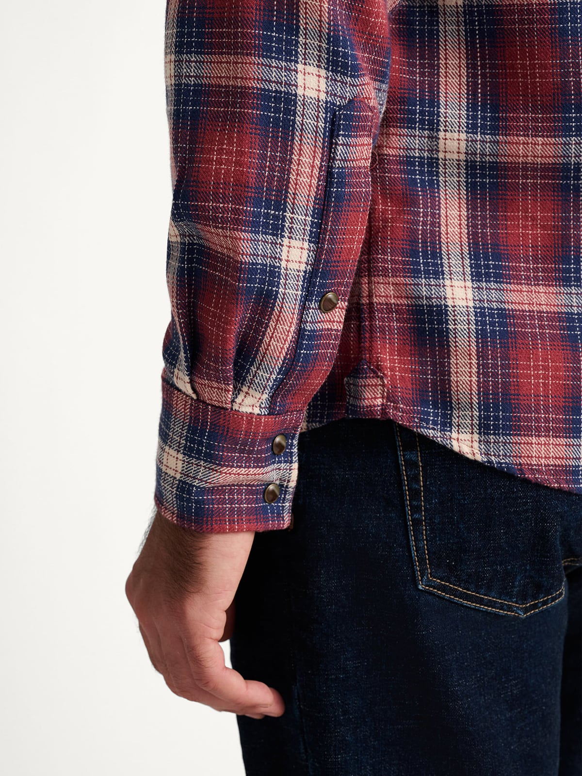 The Jackson Western Shirt in Navy and Red Ombre