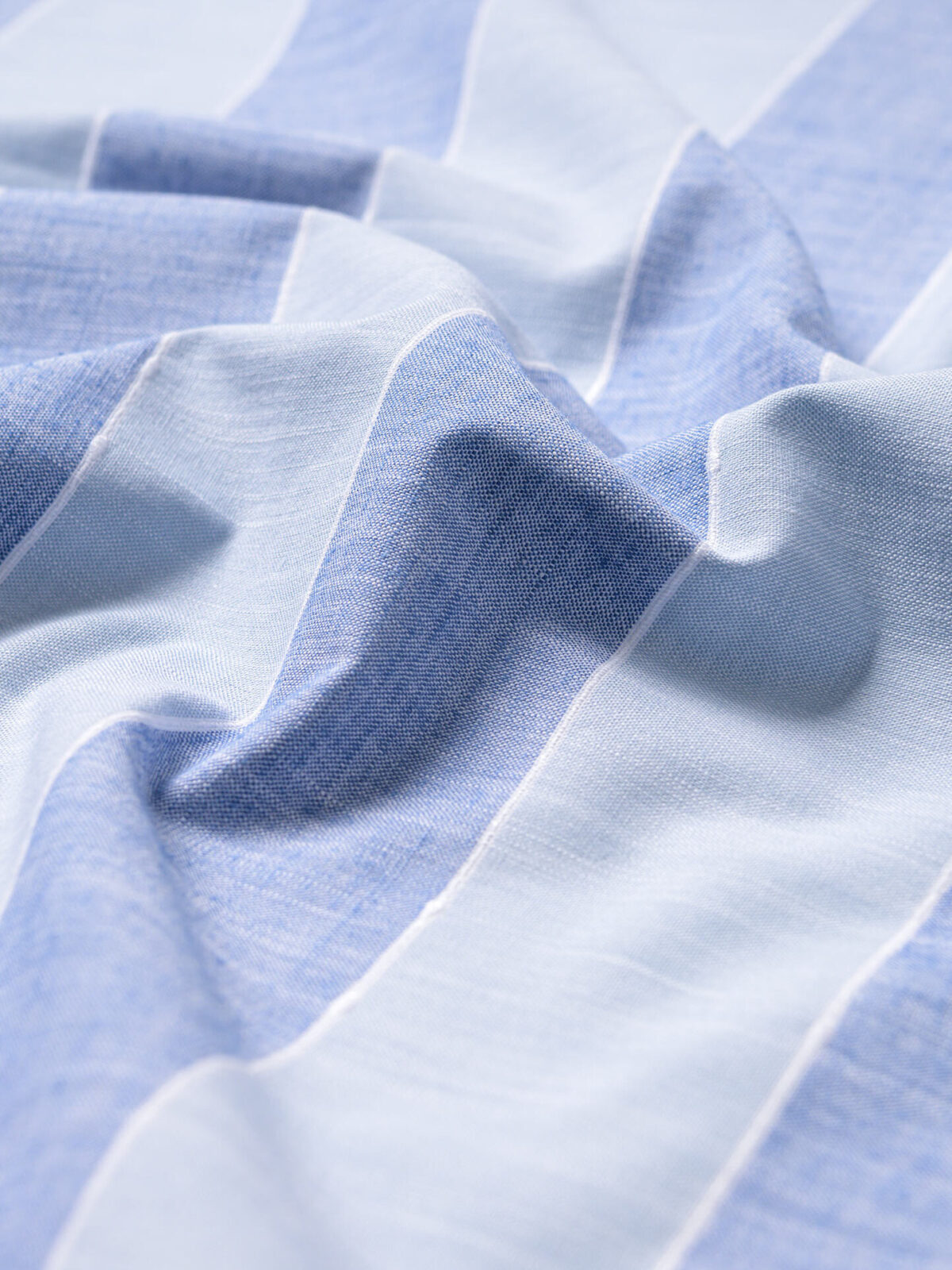 Albini Blue Slub Wide Stripe Shirts by Proper Cloth