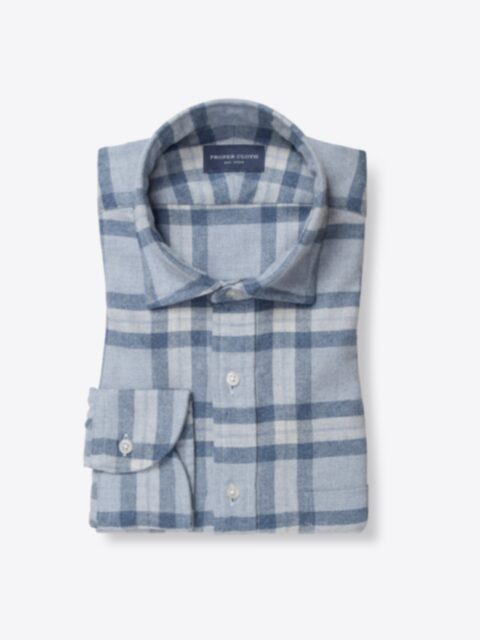 Shop Teton Light Blue Melange Plaid Flannel