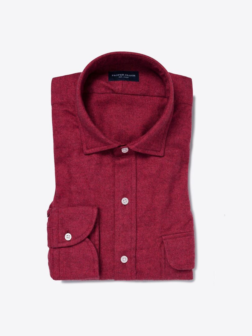 Canclini Red Birdseye Beacon Flannel Custom Made Shirt 