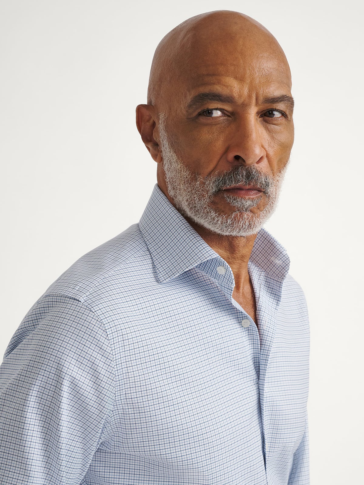 The Stretch Non-Iron Shirt in Blue and Navy Tattersall