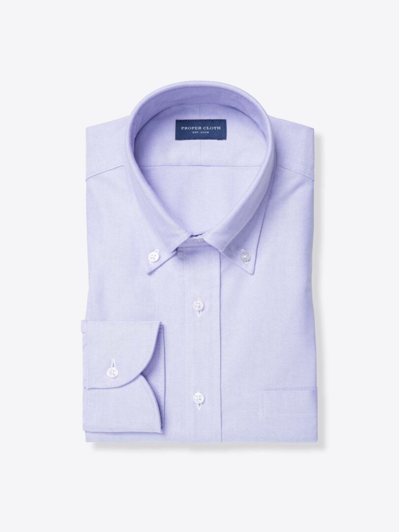 Lilac Oxford Cloth Fitted Dress Shirt 
