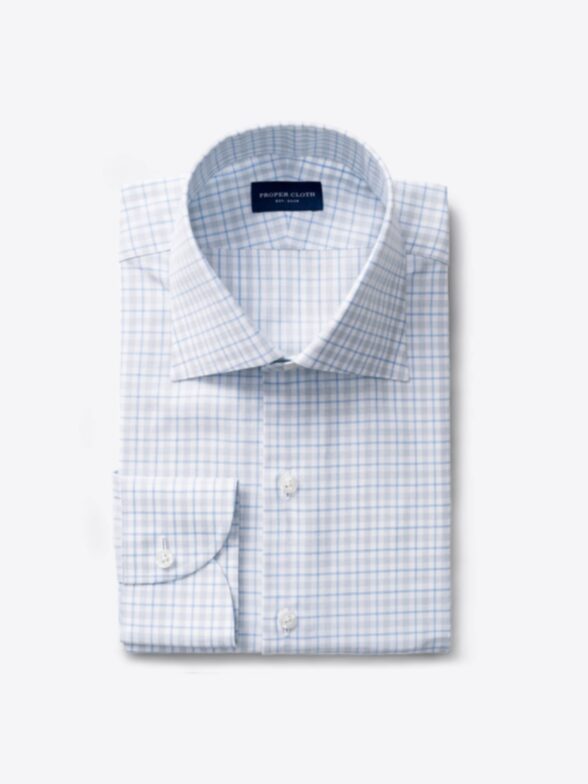 Novara Grey and Light Blue Multi Check