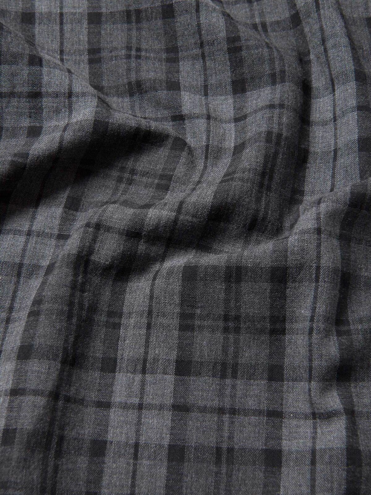 Grey Melange Plaid Double Cloth Shirts by Proper Cloth