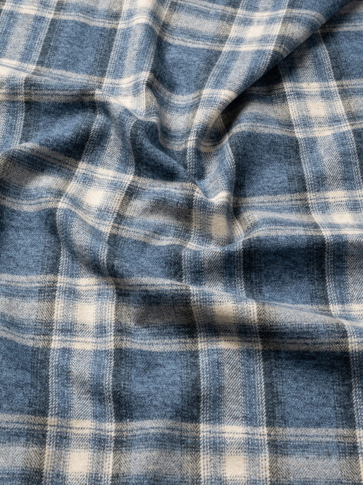Japanese Blue Large Ombre Plaid Flannel Shirts by Proper Cloth Japanese Blue Large Ombre Plaid Flannel Shirts by Proper Cloth