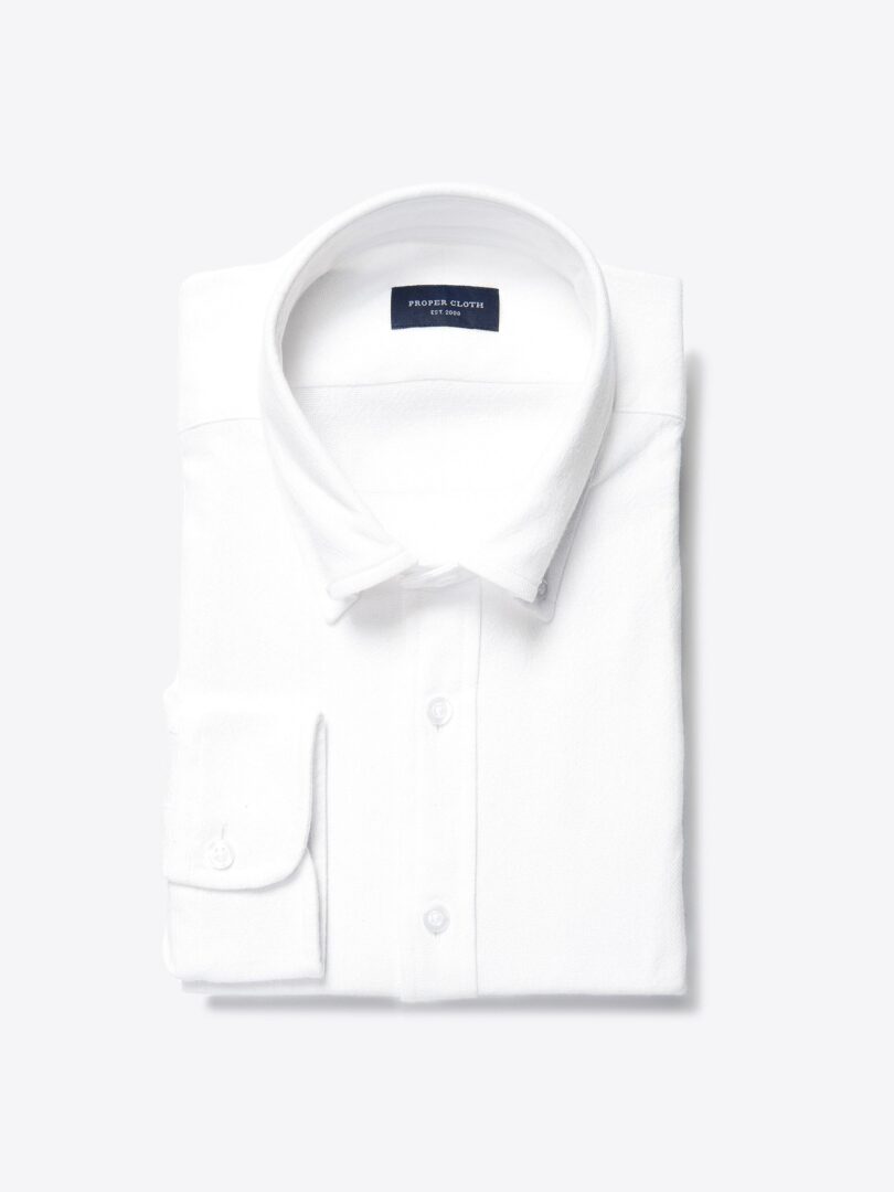 Japanese Casual Basketweave Fitted Dress Shirt 