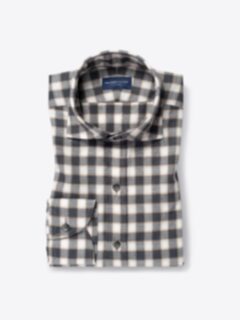 特価品セ Albini by Shirt Flannel Plaid Featherweight Beige and Grey トップス
