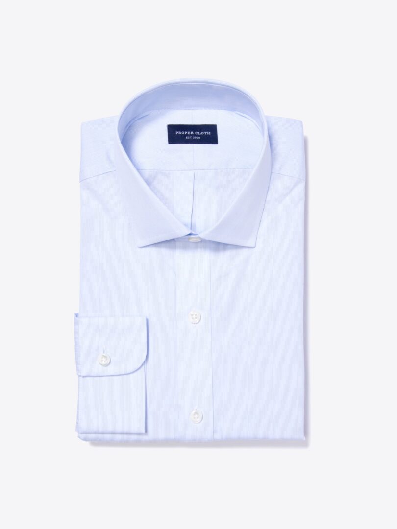Canclini Light Blue Fine Stripe Custom Made Shirt 