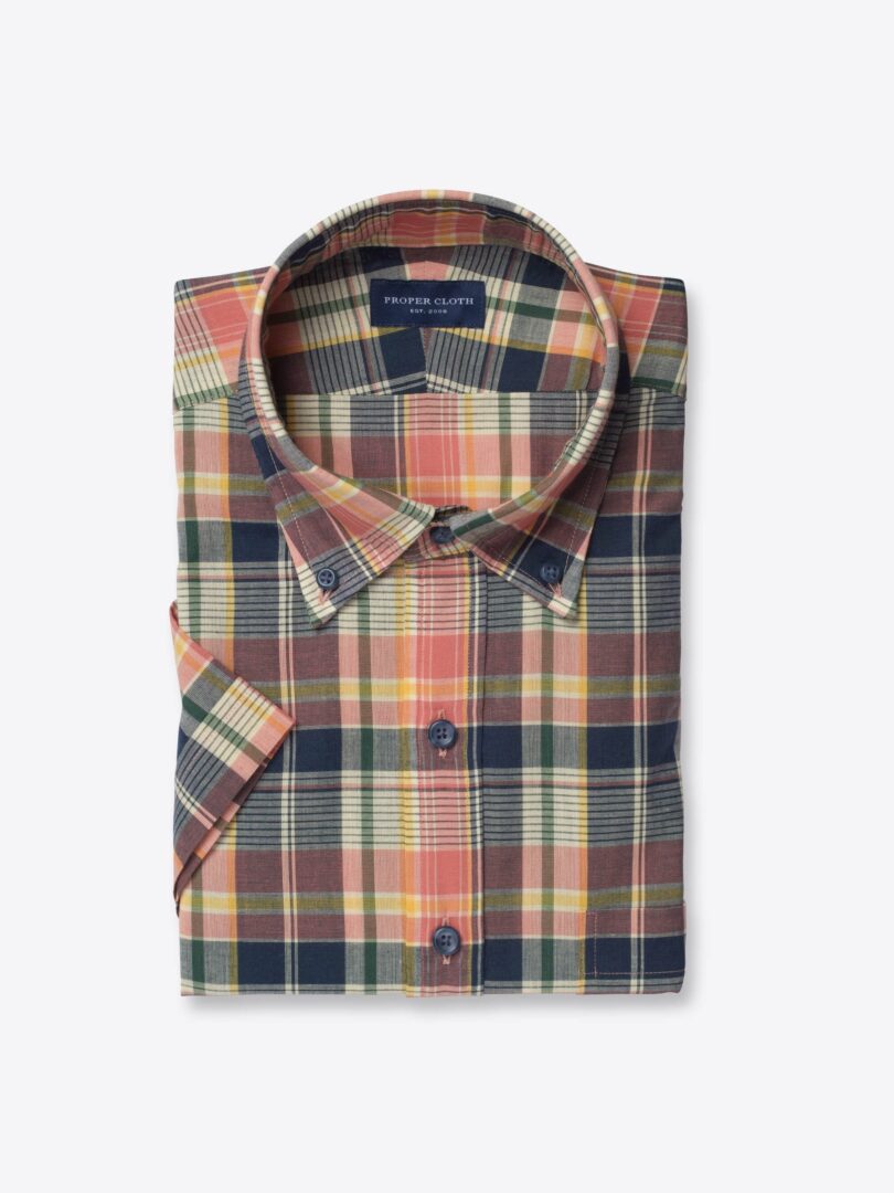 Salmon and Navy Indian Madras 