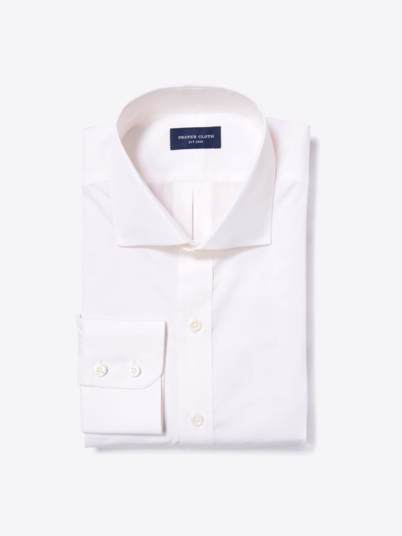 Greenwich Ivory Broadcloth Fitted Shirt 