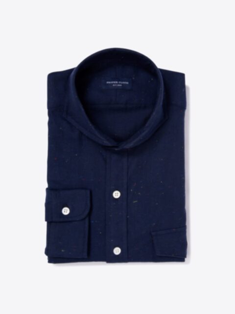 Shop Japanese Navy Donegal Flannel