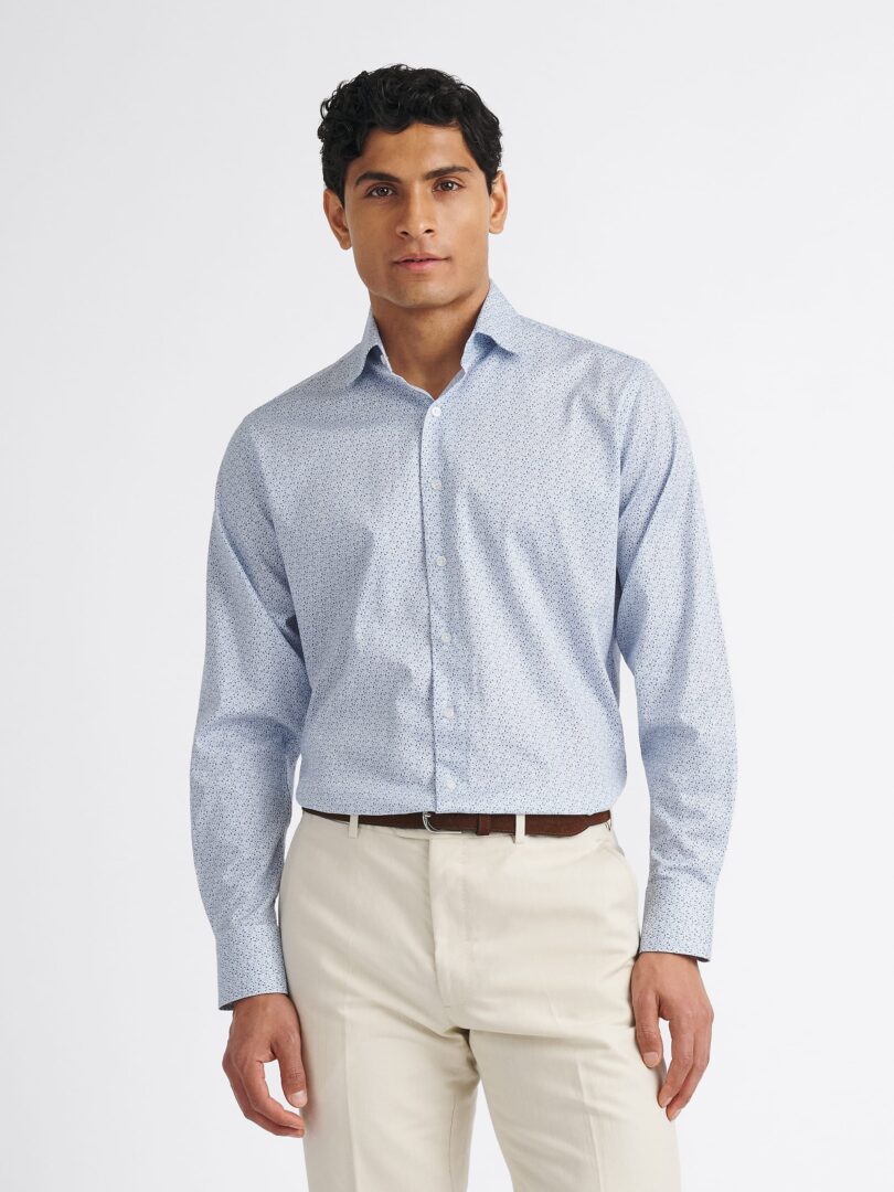 The Micro Print Business Casual Shirt Detail