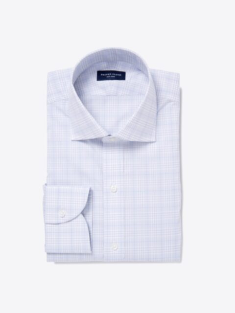 Shop Alden 120s Grey and Blue Prince of Wales Check