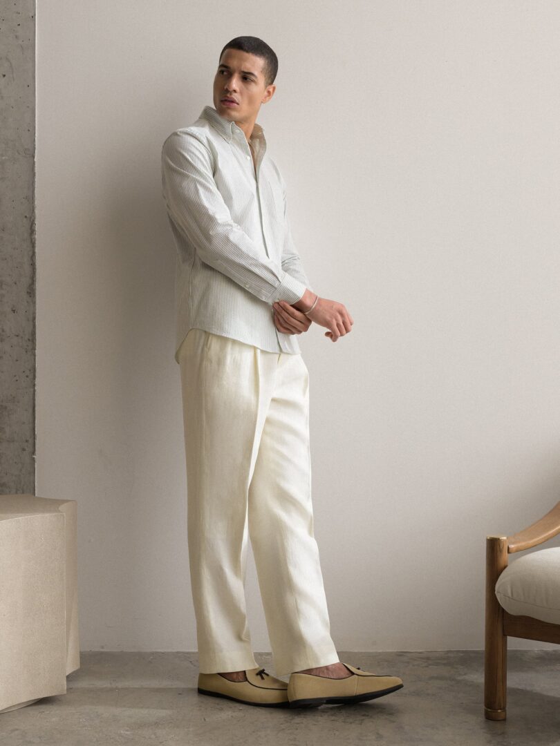 Portuguese Green Stripe Seersucker Thumb Detail