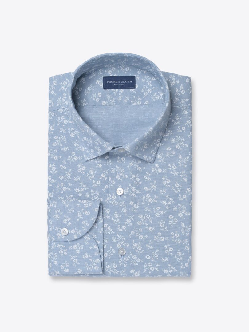 Light Blue Chambray Floral Print 