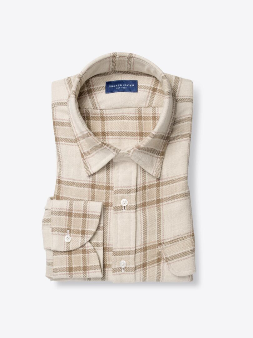 Japanese Washed Beige Country Plaid 