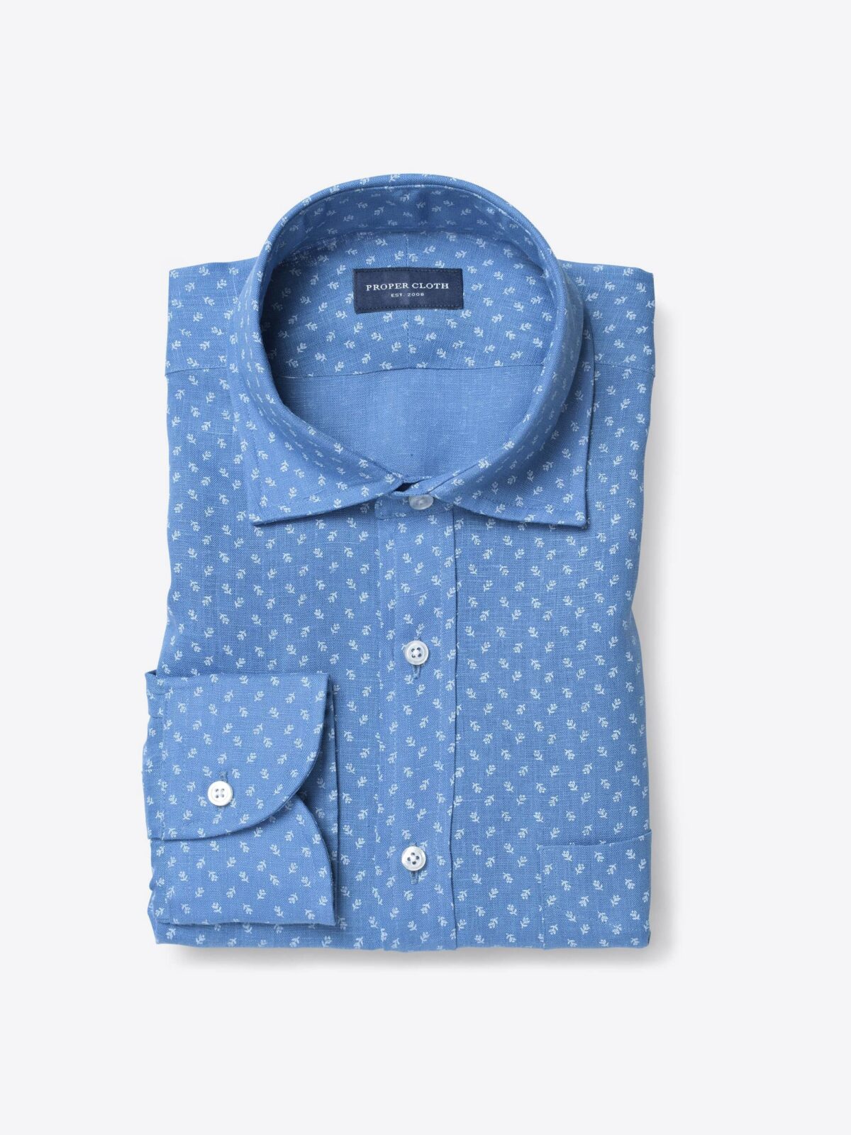 LINEN BLEND POLKA DOT SHIRT - Black / Ecru