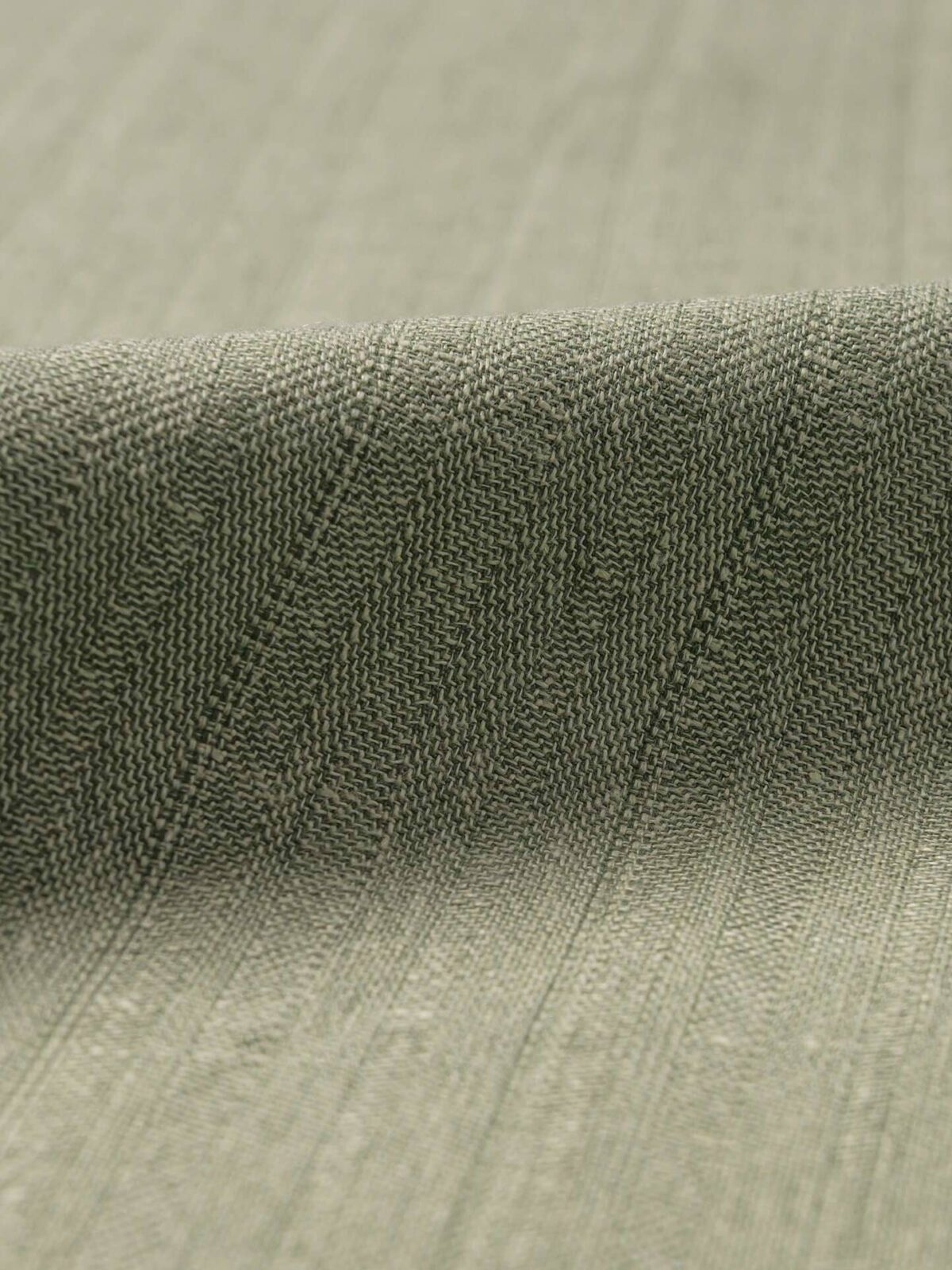 Sage & Ivory Striped Dobby Fabric, Leafy Stems, 100% Cotton, Duck
