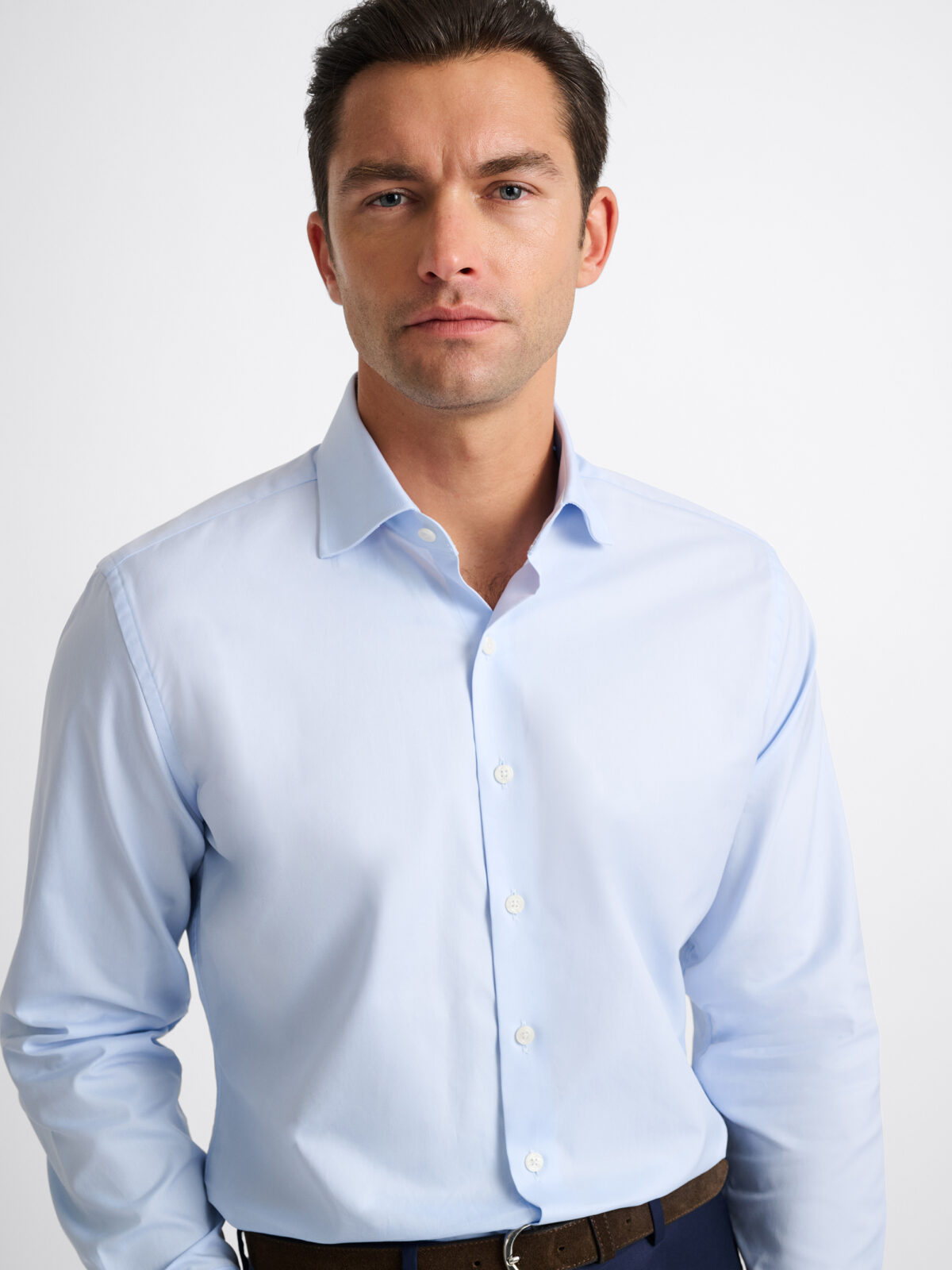 fitted long sleeve dress shirts Linen V Neck Henley T-shirt For Men Italian Style Jersey Linen Fitted Long Sleeve Hoodie T-shirt Henley T-shirt M / DENIM main image 1