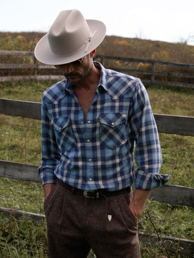 The Jackson Country Plaid Western Shirt Detail