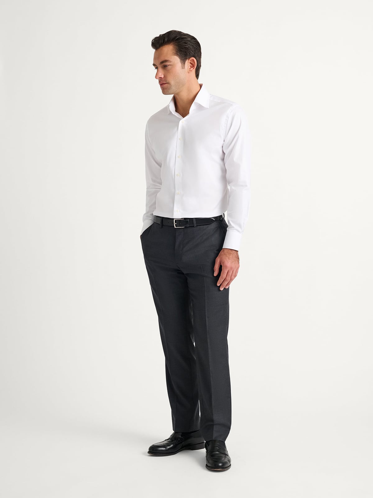 The Thomas Mason Fine Twill Shirt in White