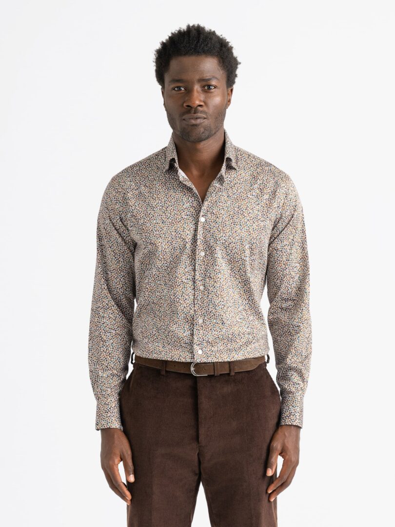 The Micro Print Business Casual Shirt Detail