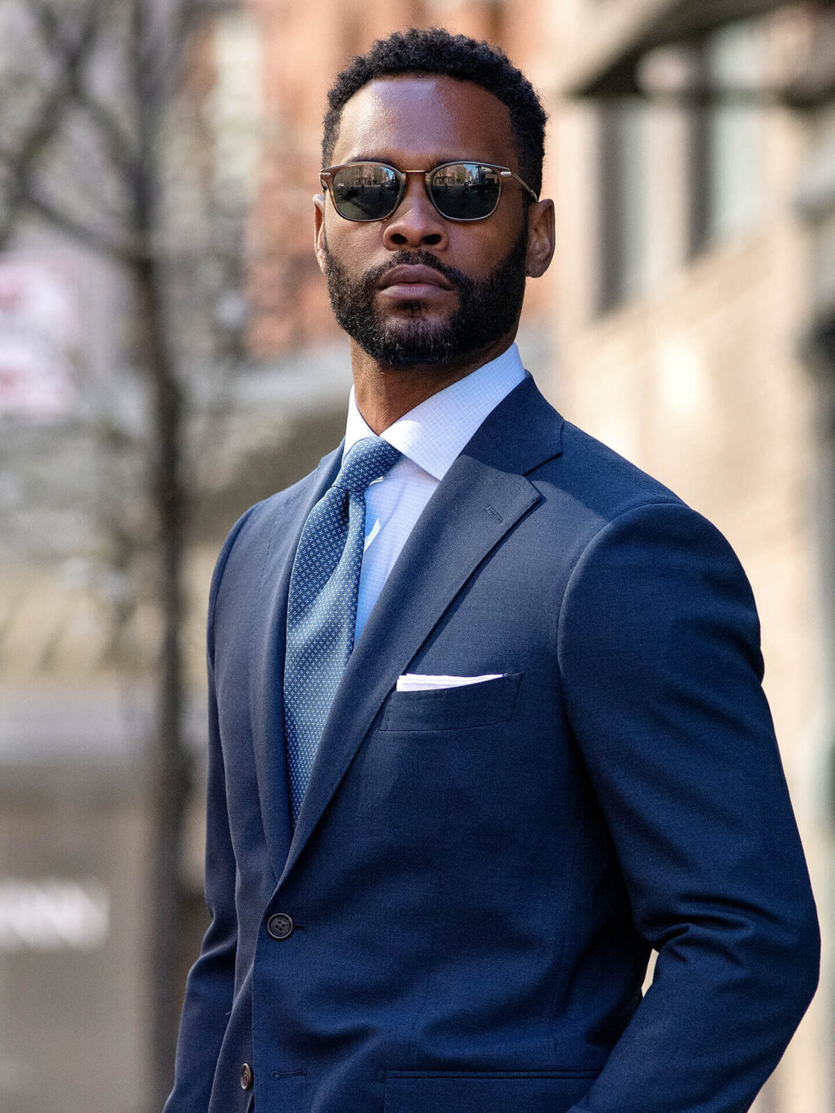 blue checkered dress shirt with tie Turnbull & Asser Mid-Blue Gingham Check Shirt With T&A Collar And 3-Button Cuffs