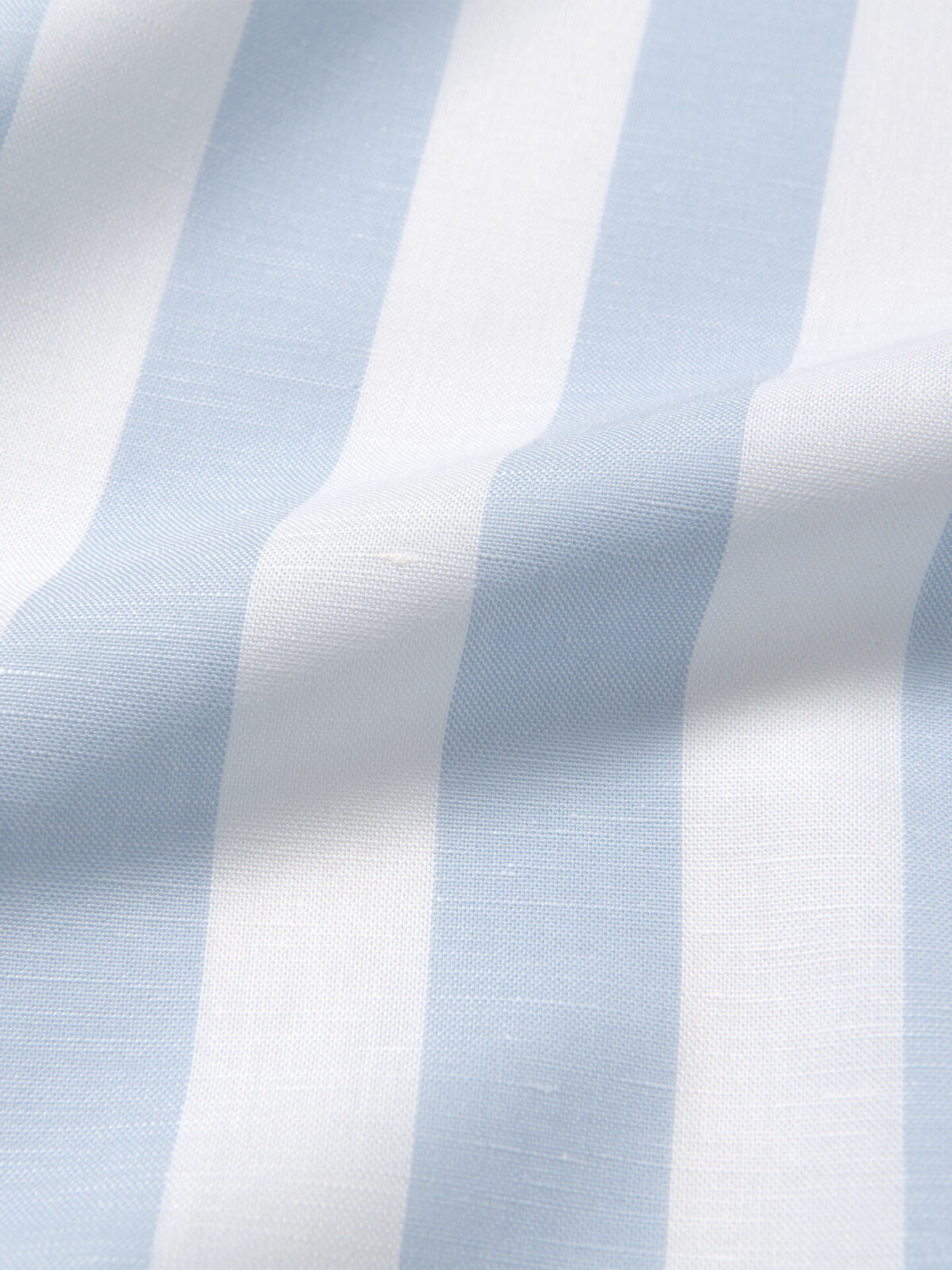Pale Blue and White Stripe Fabric, Cotton Fabric