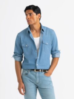 ★MUSINSA STANDARD★ Denim Western Shirt Deep Indigo MMDNH50 MUSINSA | MUSINSA STANDARD Denim Western Shirt [Deep Indigo]