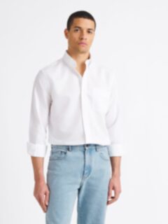 The Cotton Linen Oxford Button Down in White
