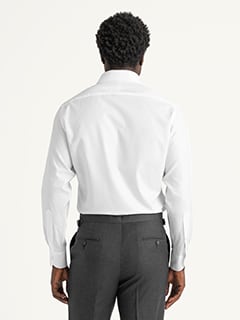 The Thomas Mason Wrinkle-Resistant Dress Shirt in White Royal Oxford