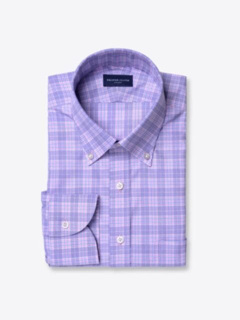 Shop Thomas Mason Non-Iron Lavender and Pink Multi Check