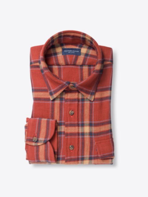 Shop Japanese Washed Scarlet and Gold Country Plaid