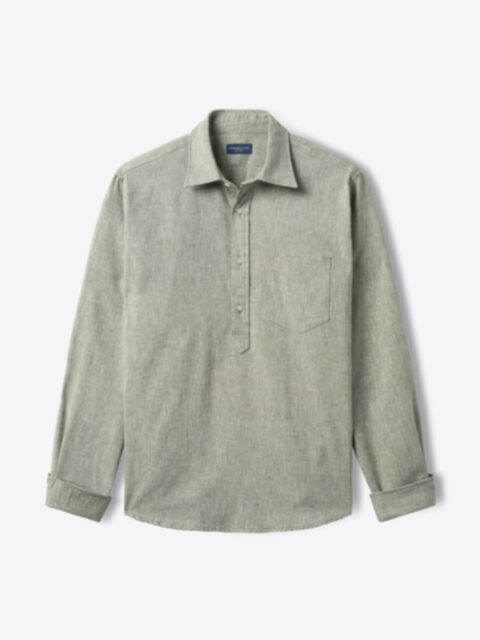 Shop Toscana Laurel Melange Recycled Cotton Chambray