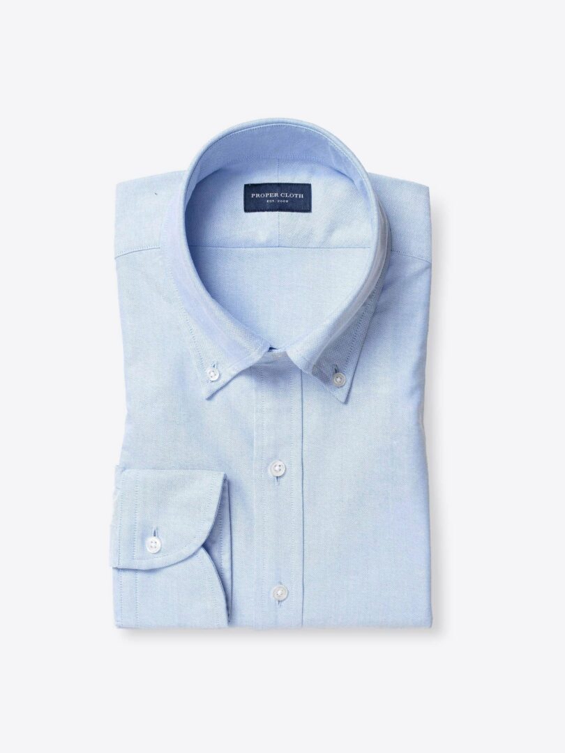 American Pima Light Blue Oxford Cloth Men's Dress Shirt 