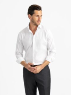 The Thomas Mason Wrinkle-Resistant Shirt in White Twill