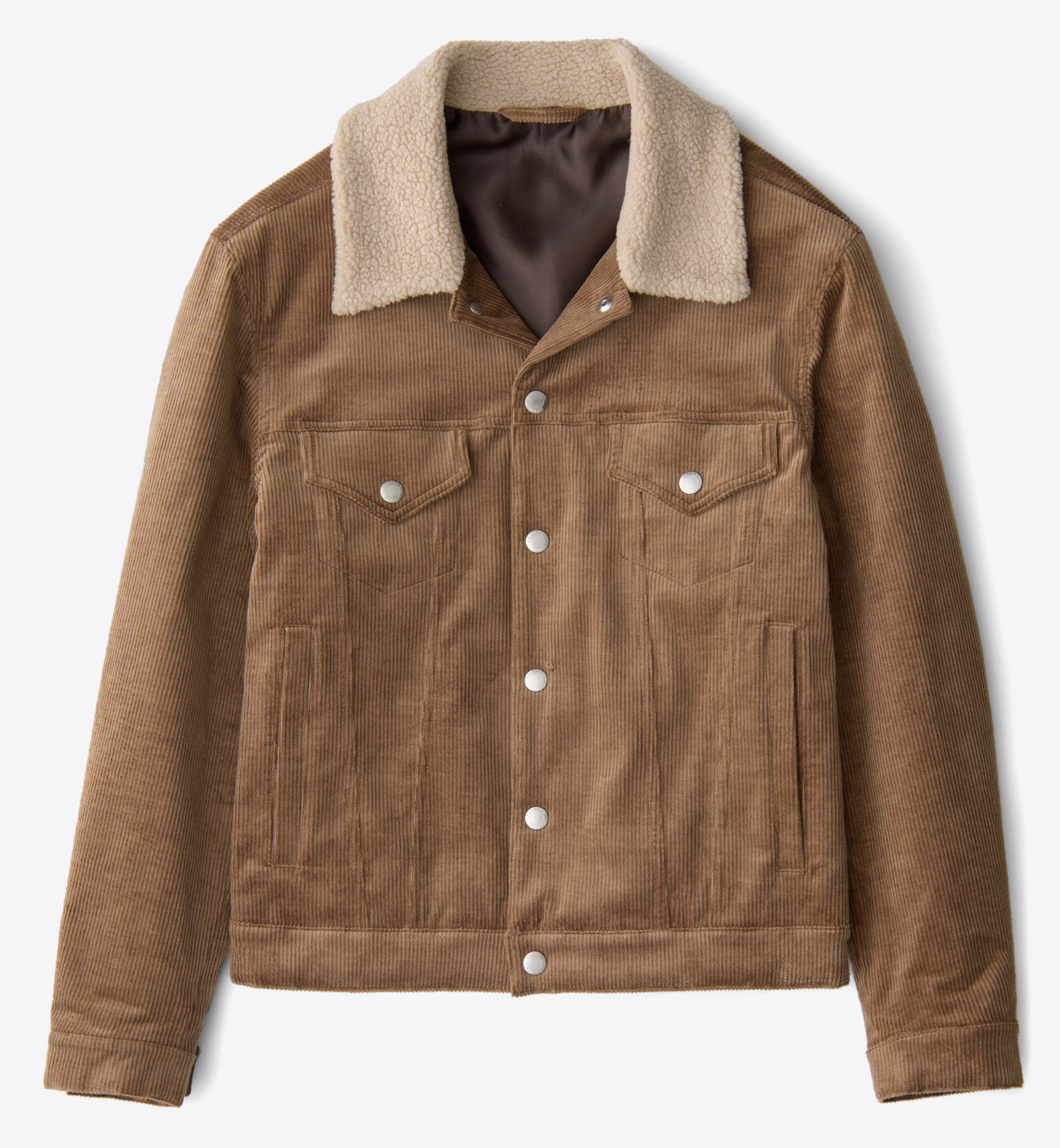 Lafayette Chestnut Corduroy Shearling Collar Jacket by Proper Cloth