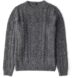Italian Grey Donegal Wool and Cashmere Aran Crewneck Sweater Product Thumbnail 1