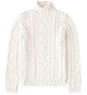 Suggested Item: Italian Cream Wool and Cashmere Aran Turtleneck Sweater